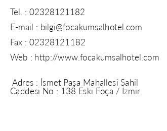 Foa Kumsal Hotel iletiim bilgileri
